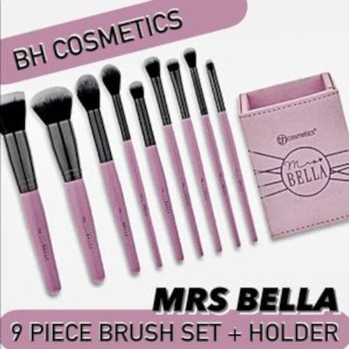 BH Cosmetics Mrs. Bella 9-teiliges Pinselset mit Pinselhalter